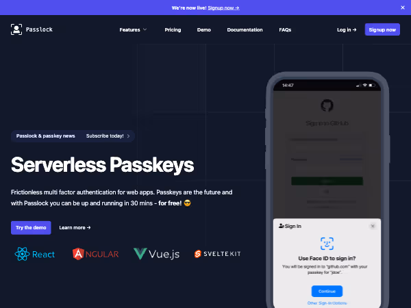 Screenshot of Auth starter app