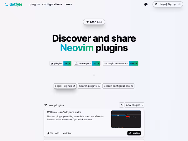 Screenshot of Dotfyle