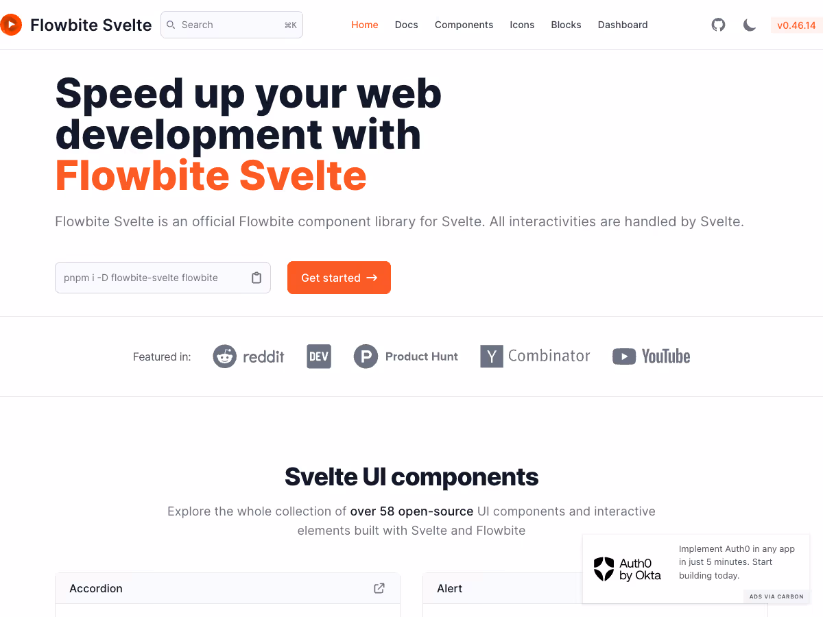 Screenshot of Flowbite