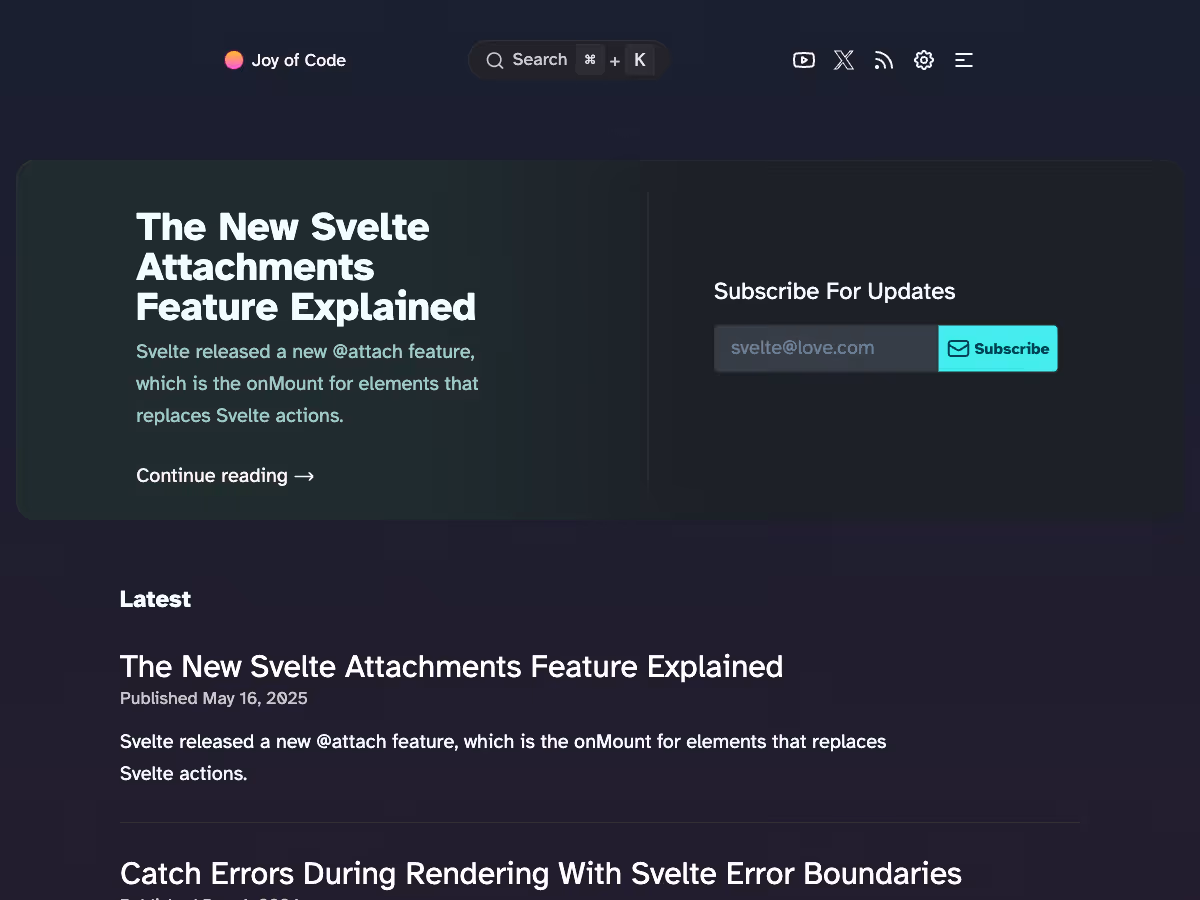 Screenshot of Joy of Code