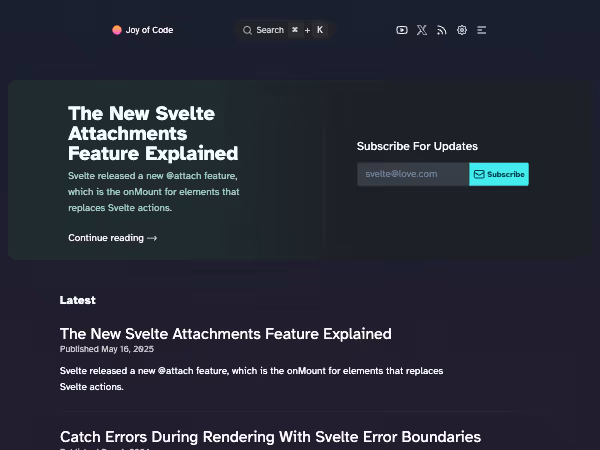 Screenshot of Joy of Code