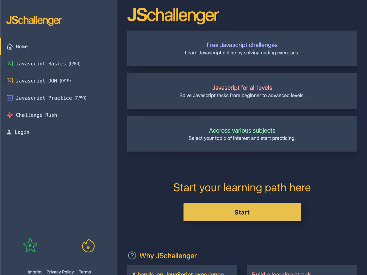 Screenshot of JSchallenger