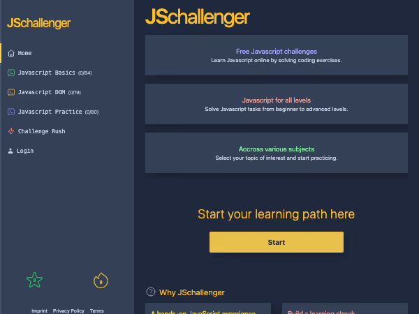 Screenshot of JSchallenger