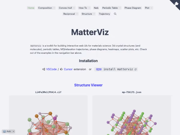 Screenshot of MatterViz