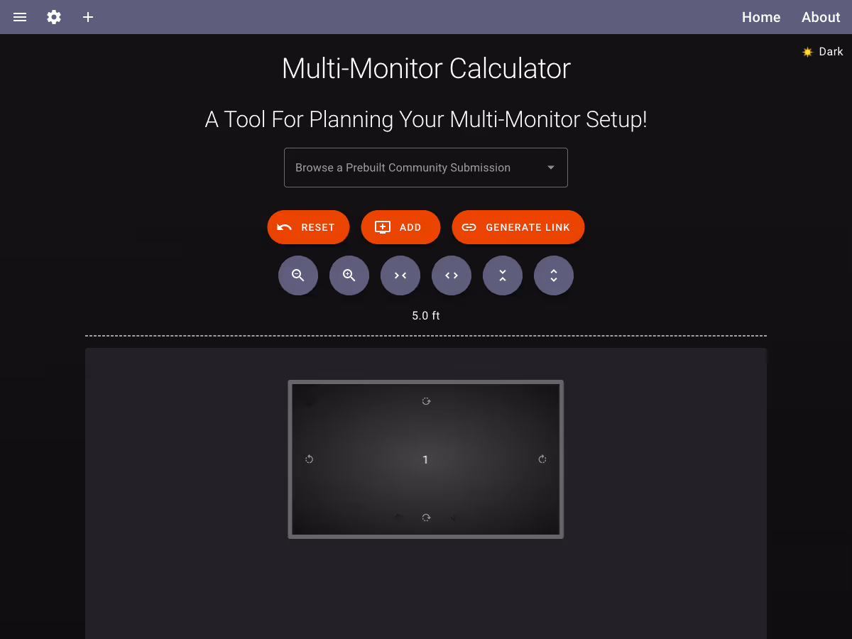 Screenshot of Multi-Monitor Calculator
