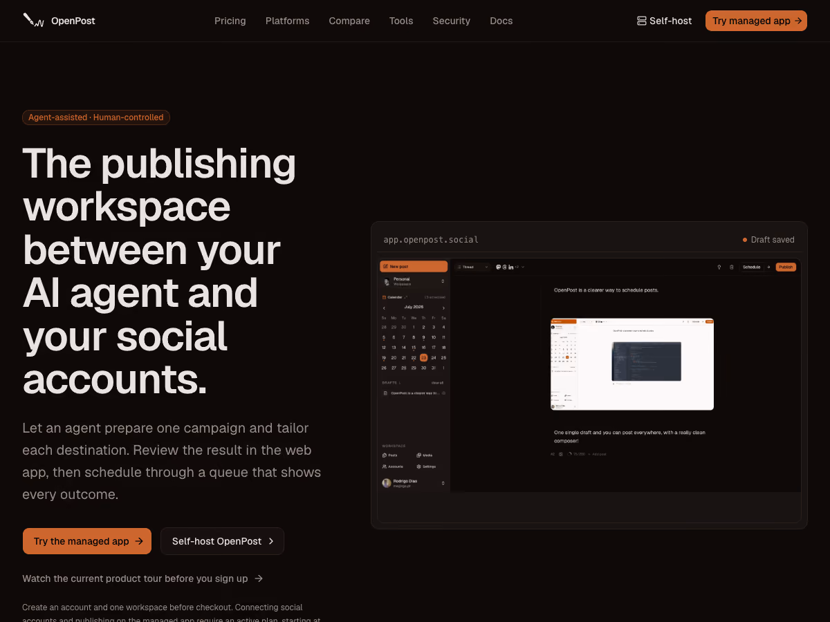 Screenshot of OpenPost