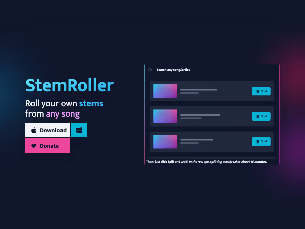 Screenshot of StemRoller