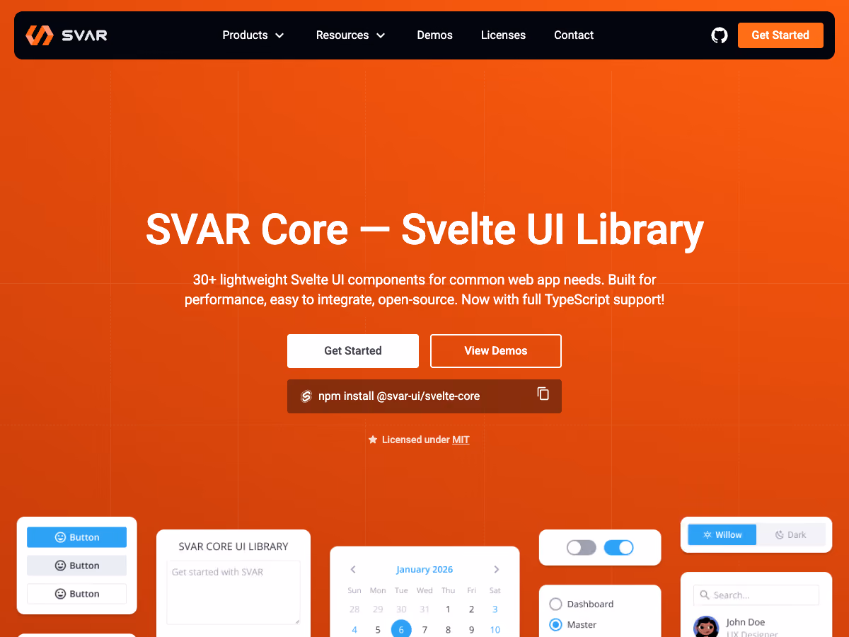 Screenshot of SVAR Svelte Core