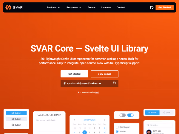 Screenshot of SVAR Svelte Core