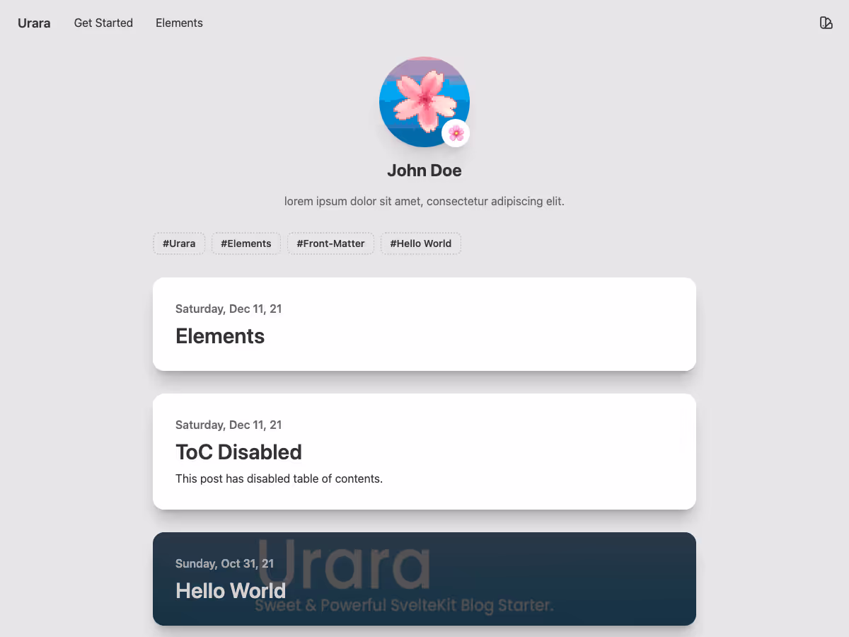 Screenshot of Urara