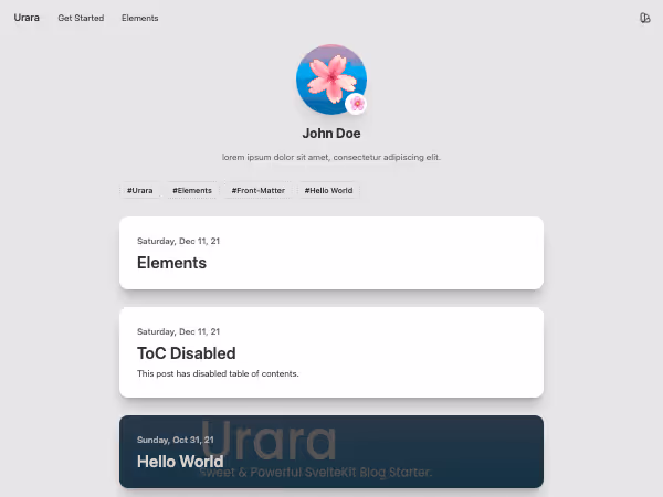 Screenshot of Urara